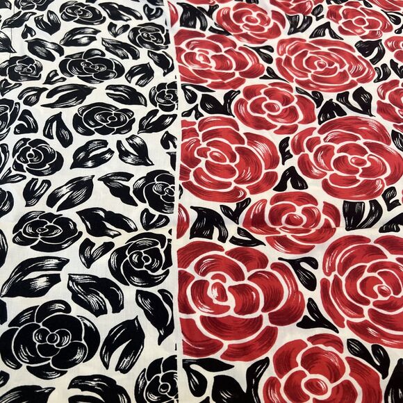 Vintage Jams World Hawaiian Shirt Mens XL Rayon Red Black Roses Valentines 90s - Picture 9 of 10